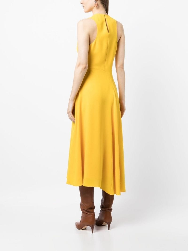 sleeveless asymmetric-hem dress - 4