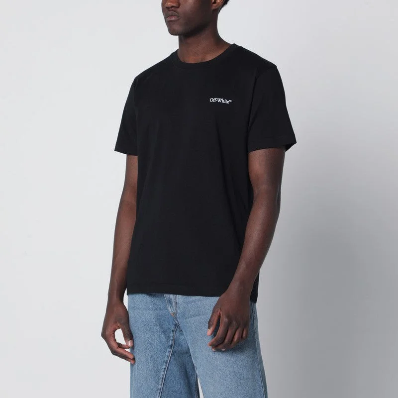 Off-White Black T-Shirt With Logo Print Men - 1