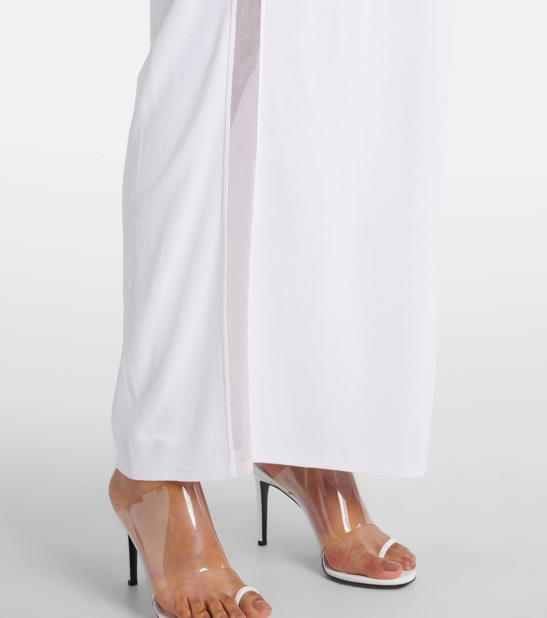Mesh-trimmed maxi dress - 5