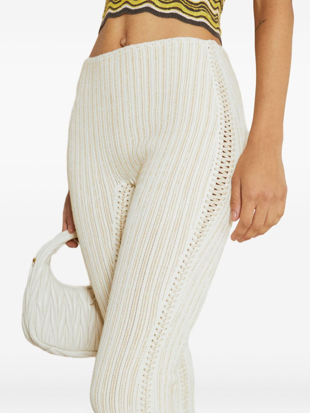 ribbed embellished trousers - 4