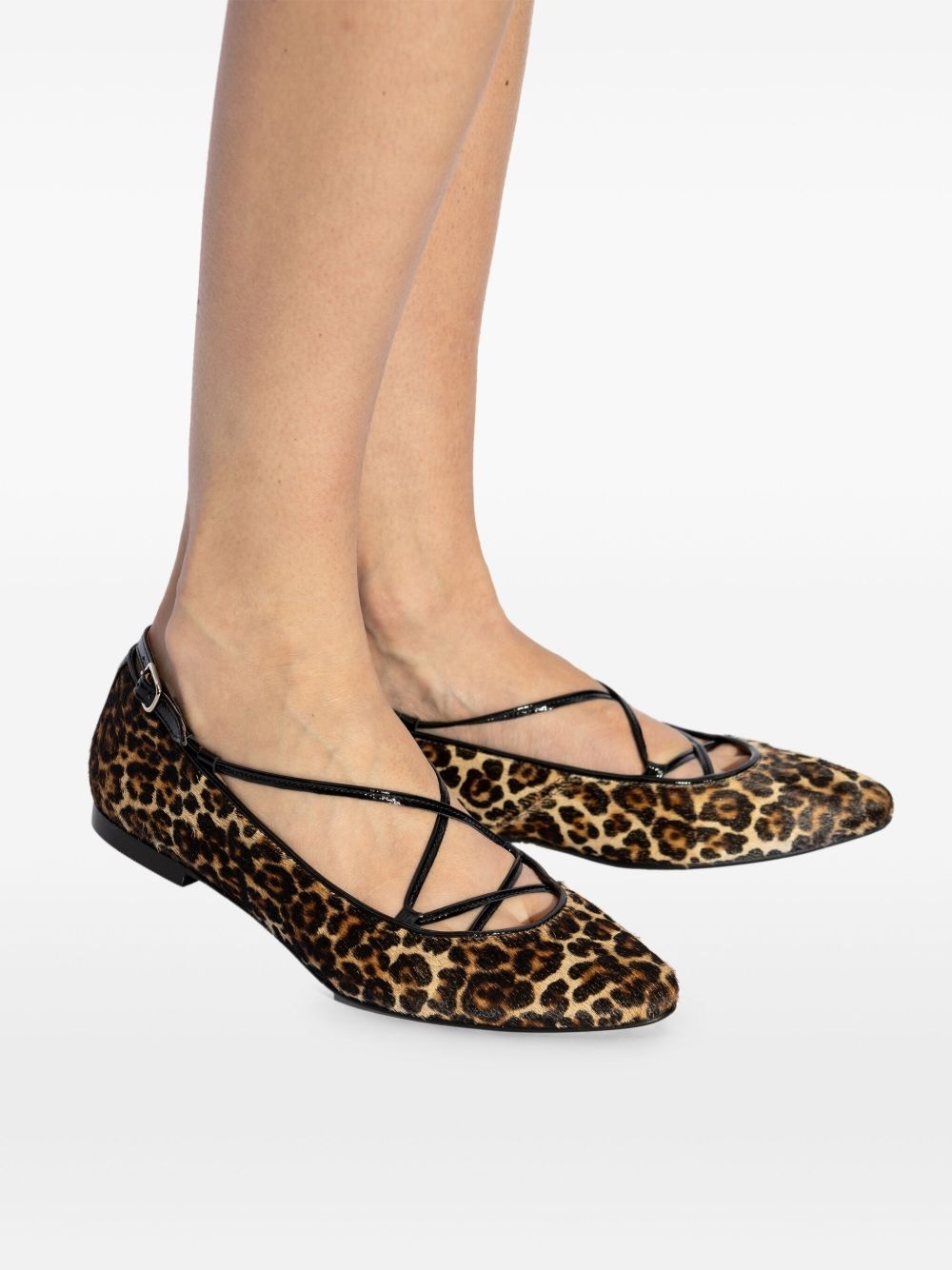 leopard-print ballerina shoes - 5