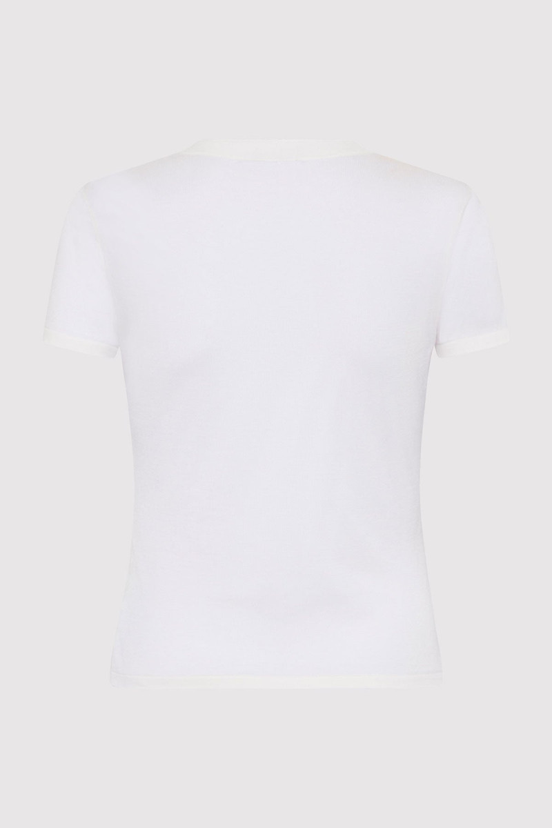 ST. AGNI Sheer Baby Tee - White outlook