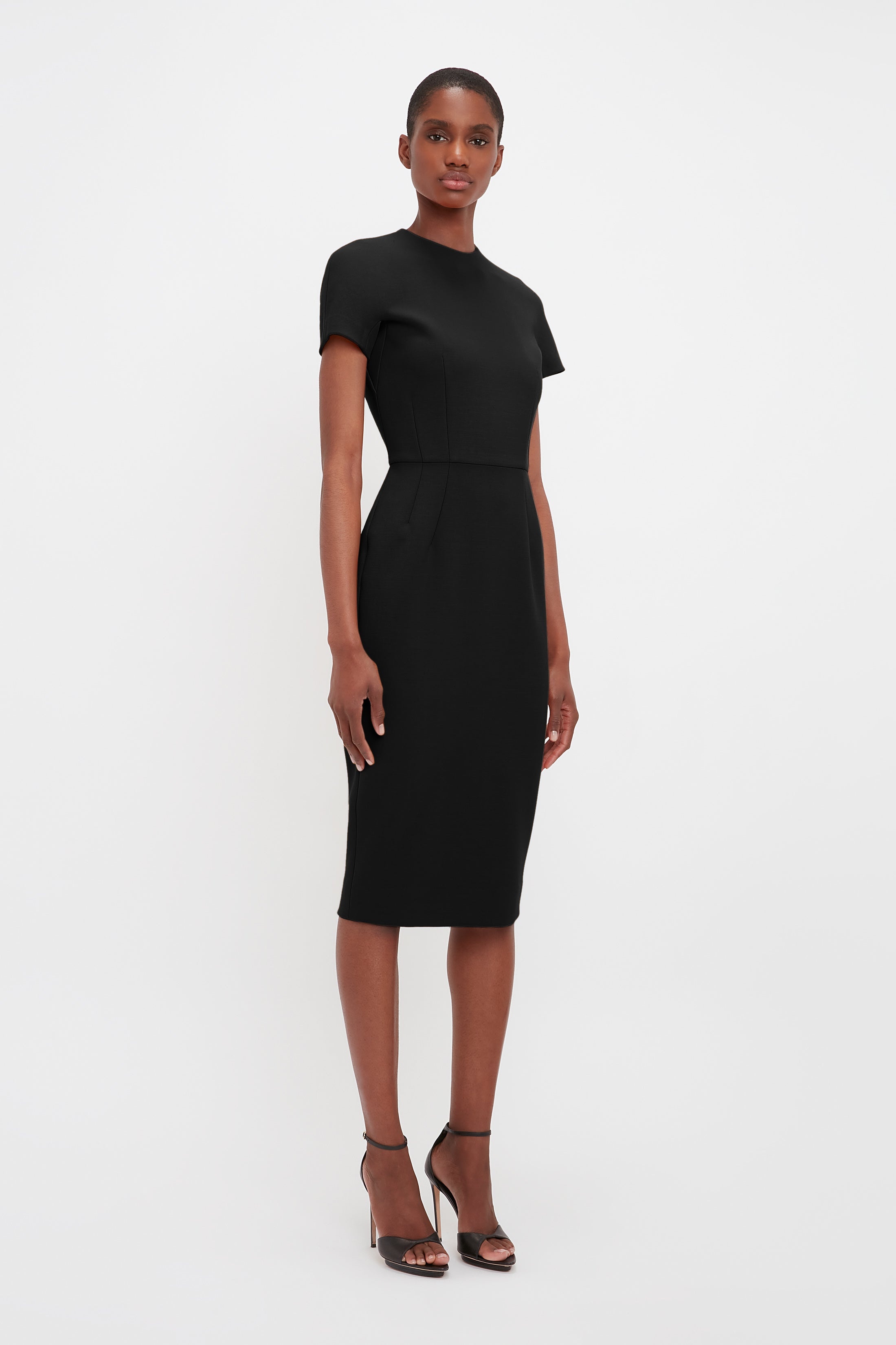 Fitted T-Shirt Dress In Black - 3