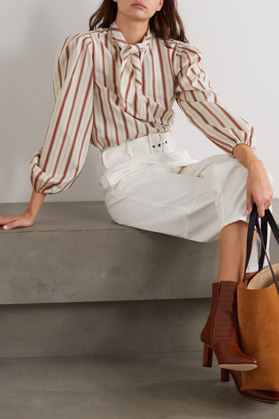 See by Chloé Pussy-bow striped crepe blouse outlook