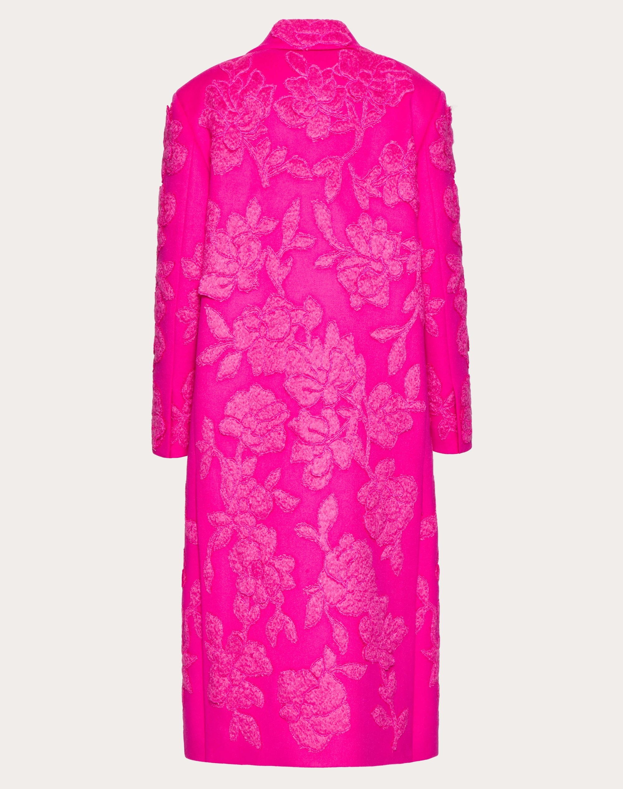 COMPACT DRAP COAT WITH FLORAL EMBROIDERY - 4