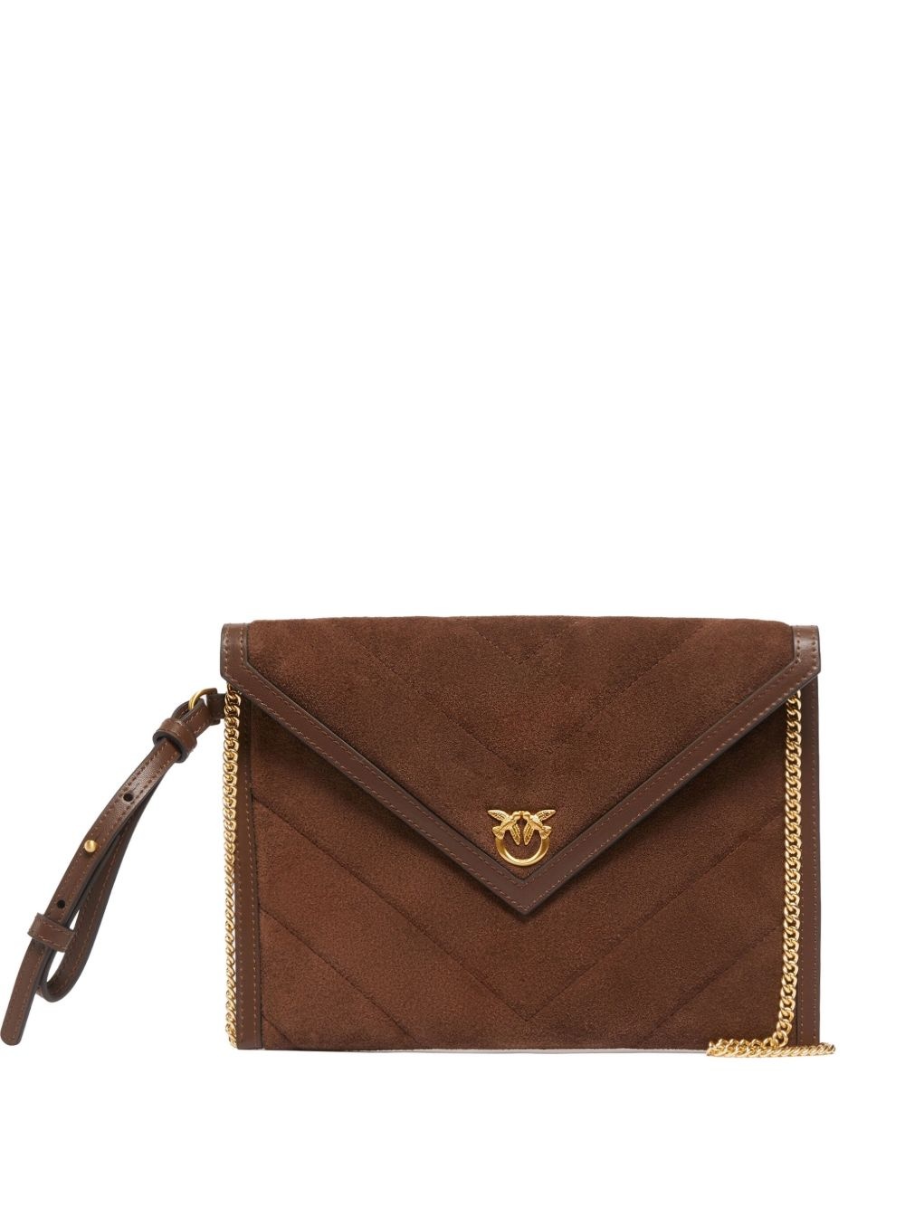 quilted suede clutch bag - 1