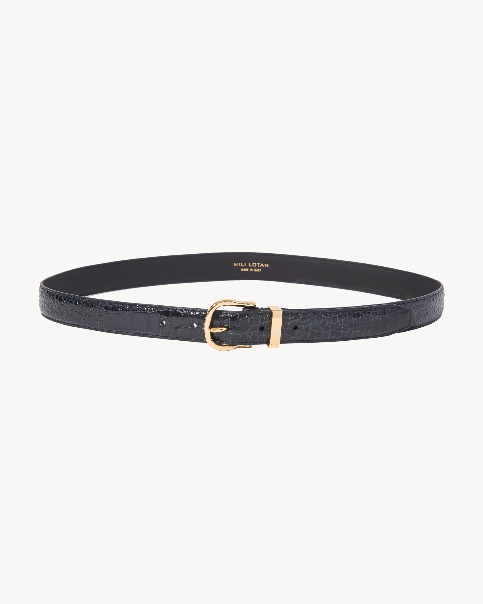 LOUISE BELT - CROC EMBOSSED CALFSKIN - 1