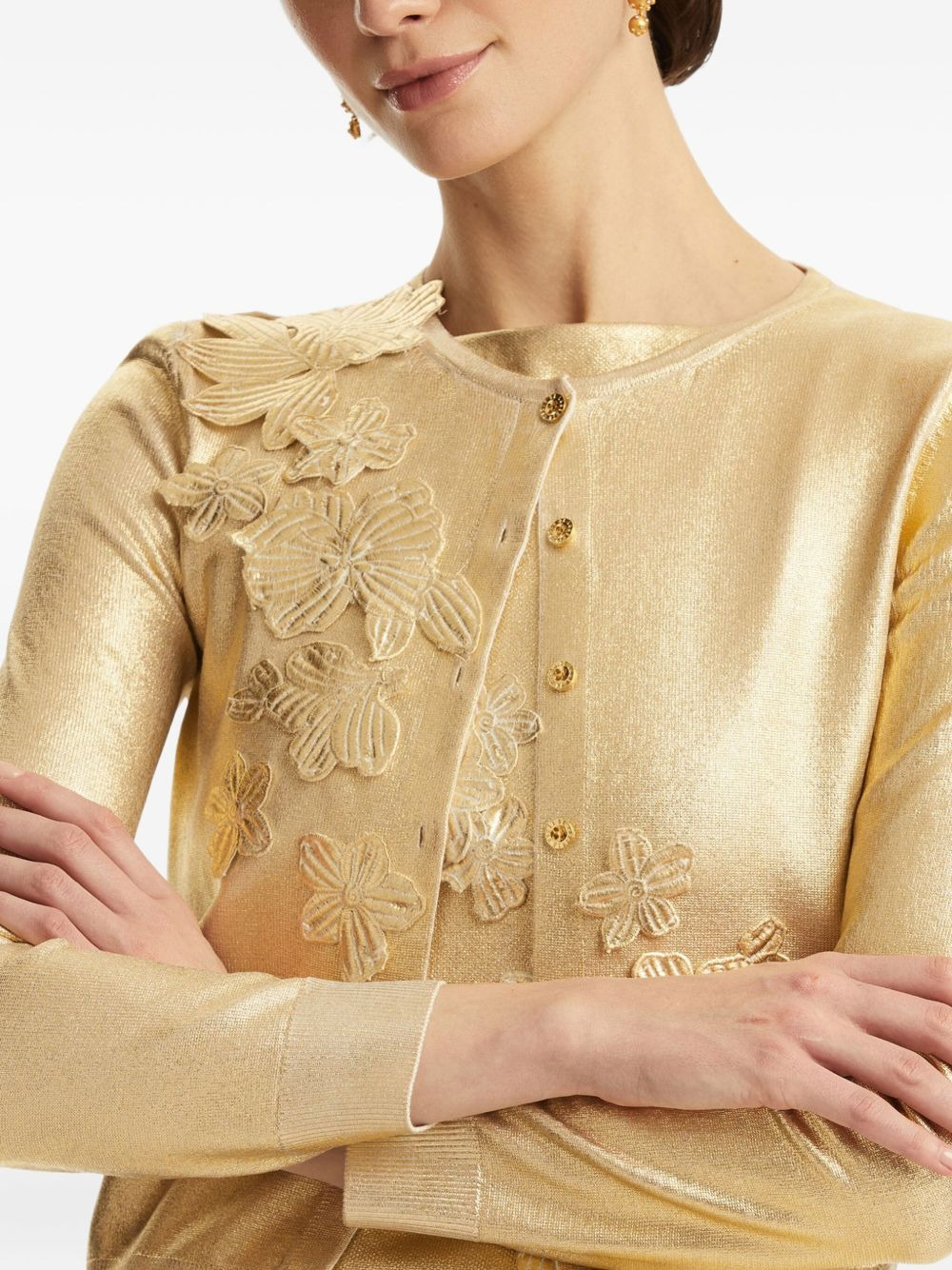 embellished button-up cardigan - 6