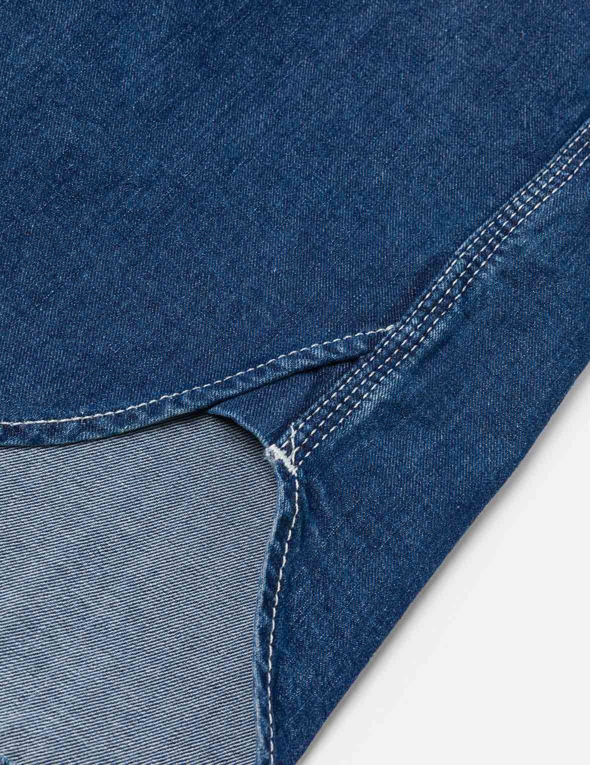 Logo Embroidery Fashion Fit Denim Short-Sleeves Shirt - 10
