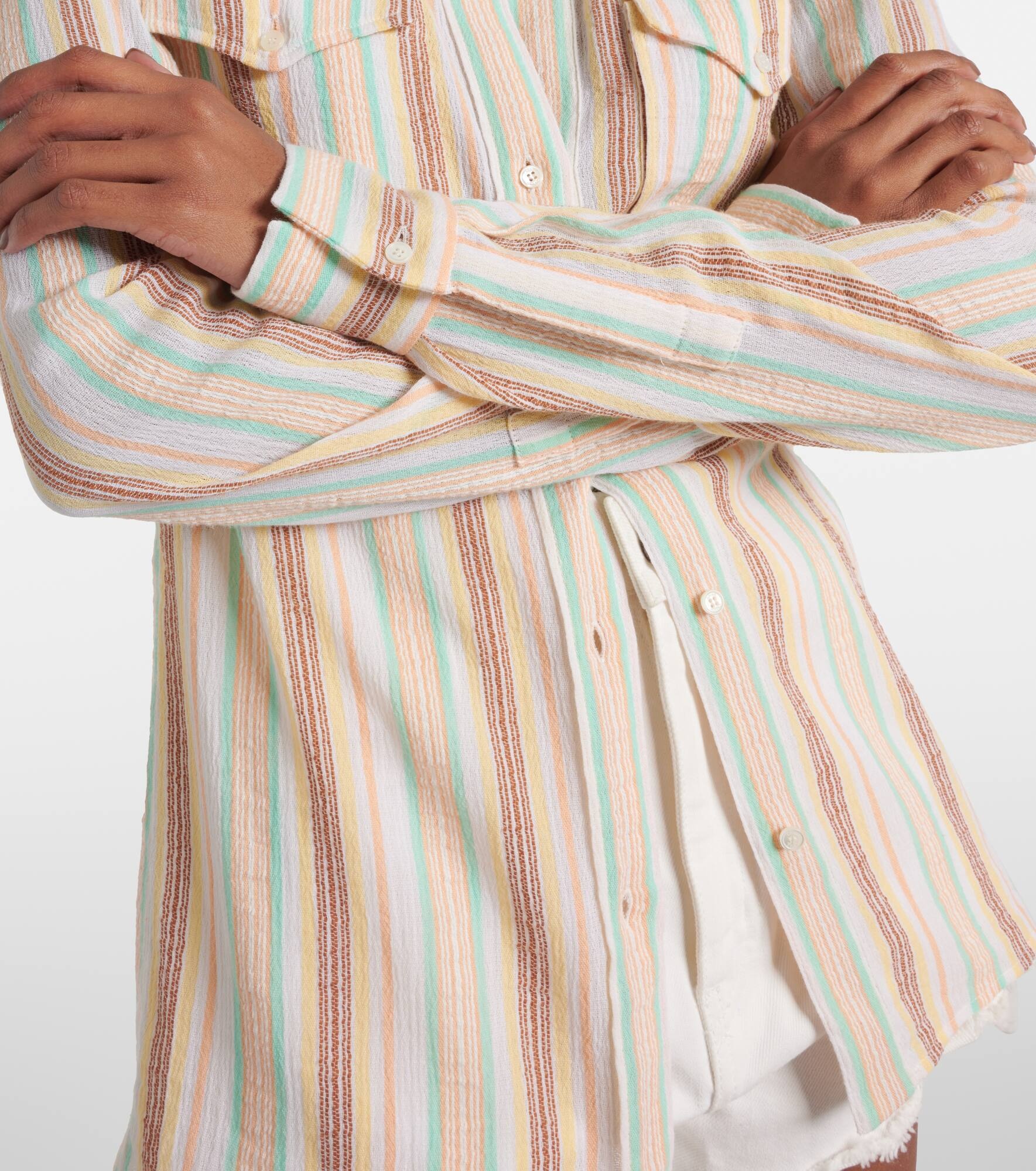 Striped cotton crêpon shirt - 5