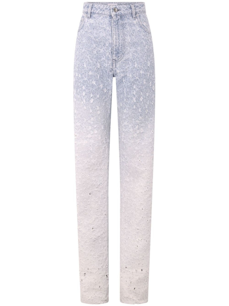 distressed ombrÃ© straight-leg jeans 1