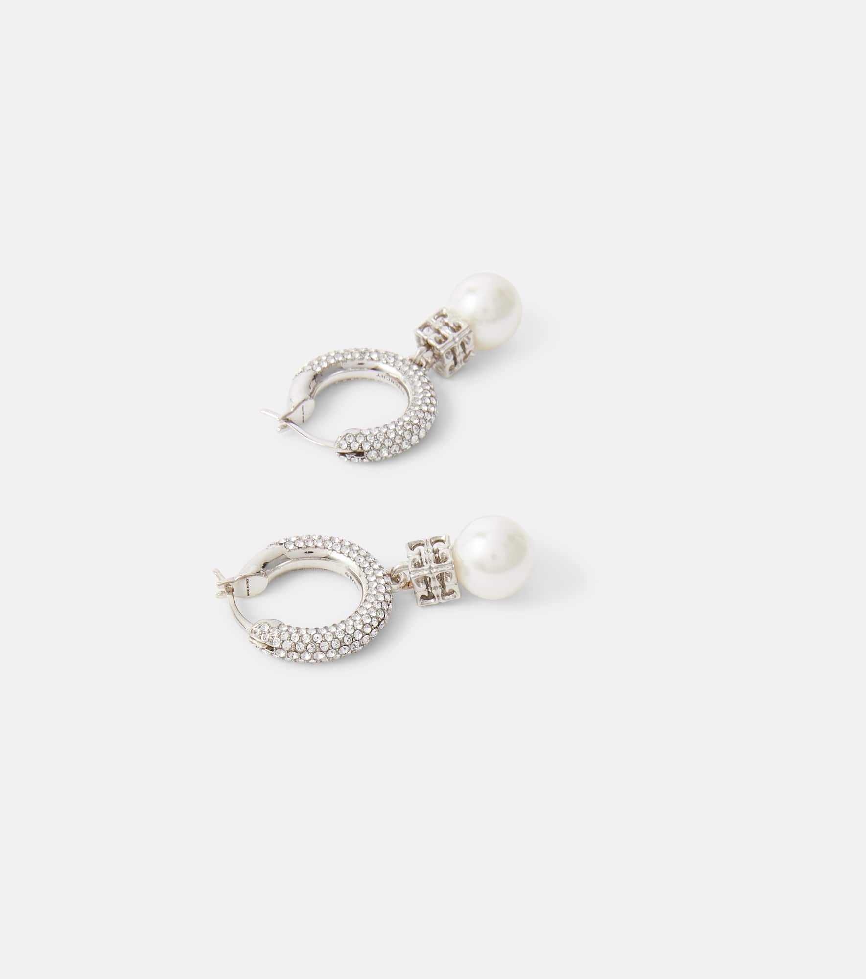 Swarovski® and faux pearl hoop earrings - 4