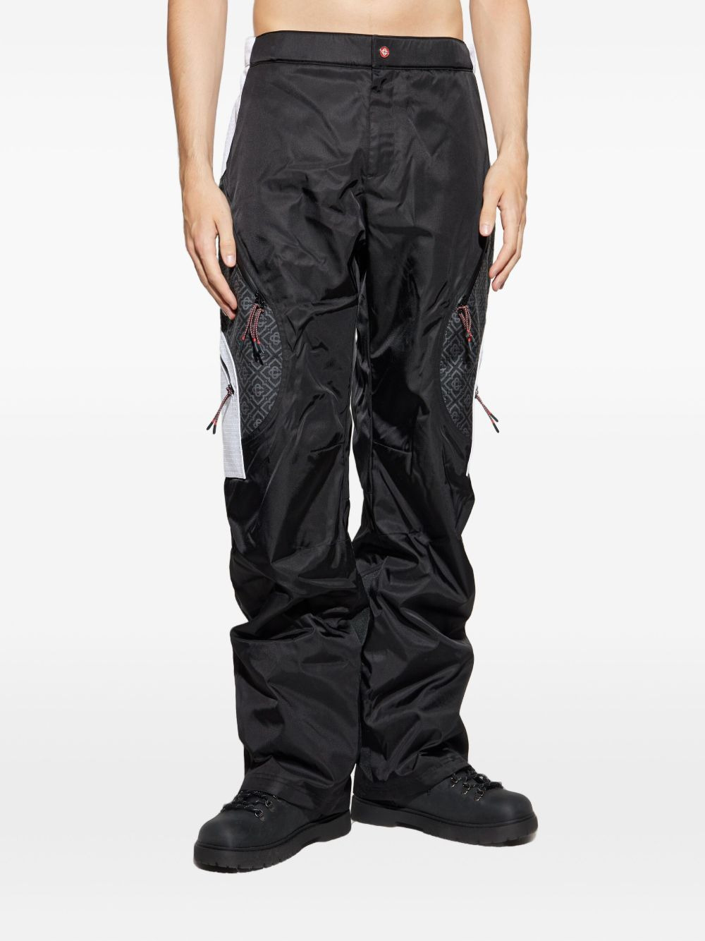 monogram panelled trousers - 3