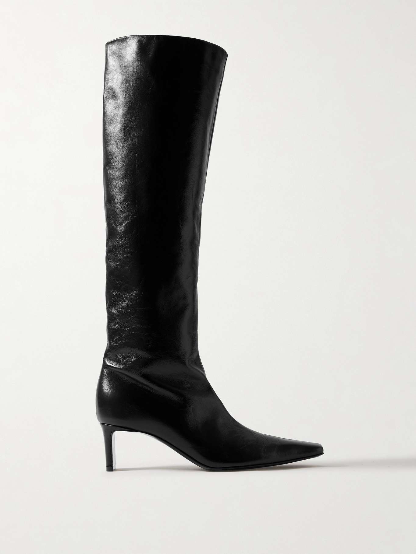 Ona crinkled-leather knee boots - 1