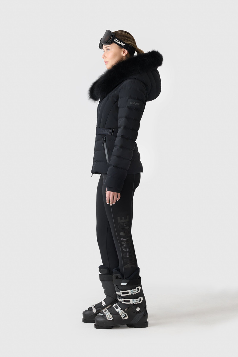 ELITA-ZR Down ski jacket with removable blue fox fur trim 4