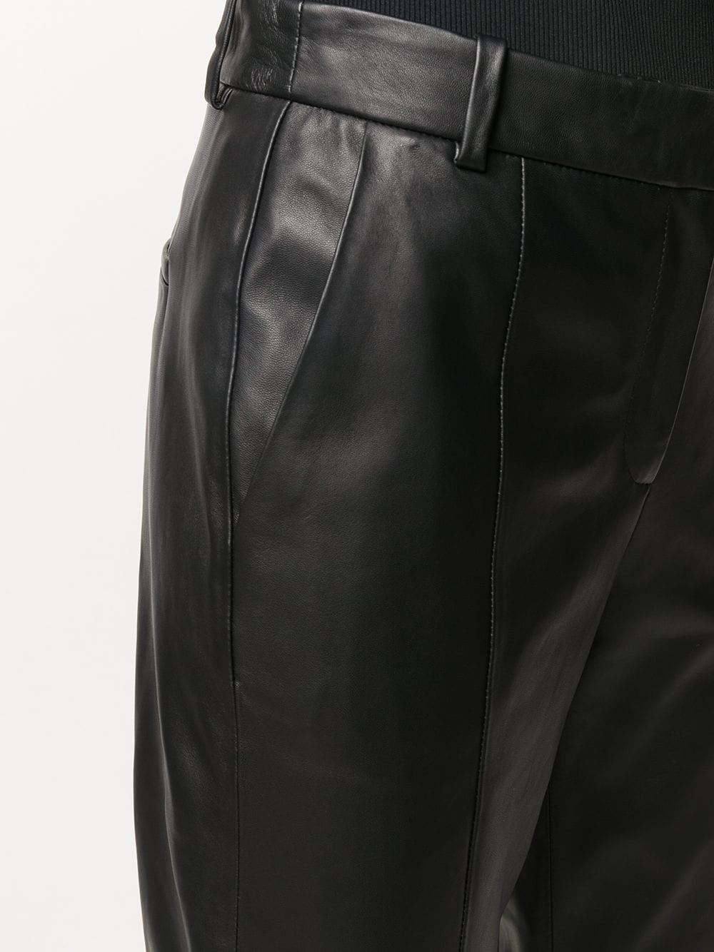 cropped leather trousers - 5