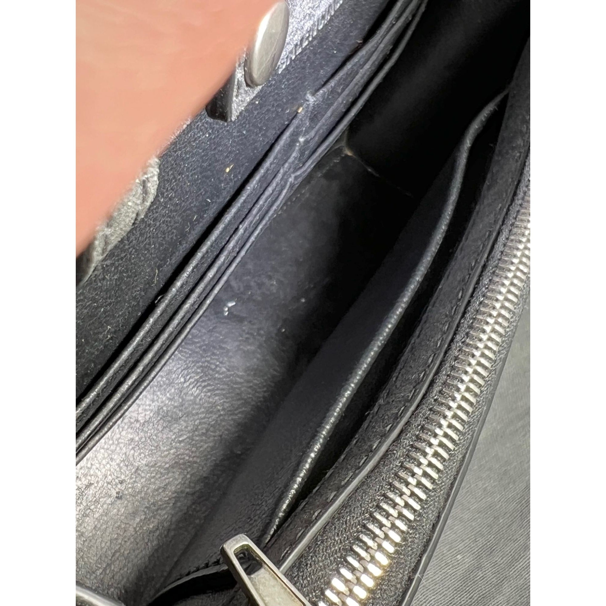 BALENCIAGA Hourglass Wallet On Chain Black Glitter Clutch Shoulder Bag - 18