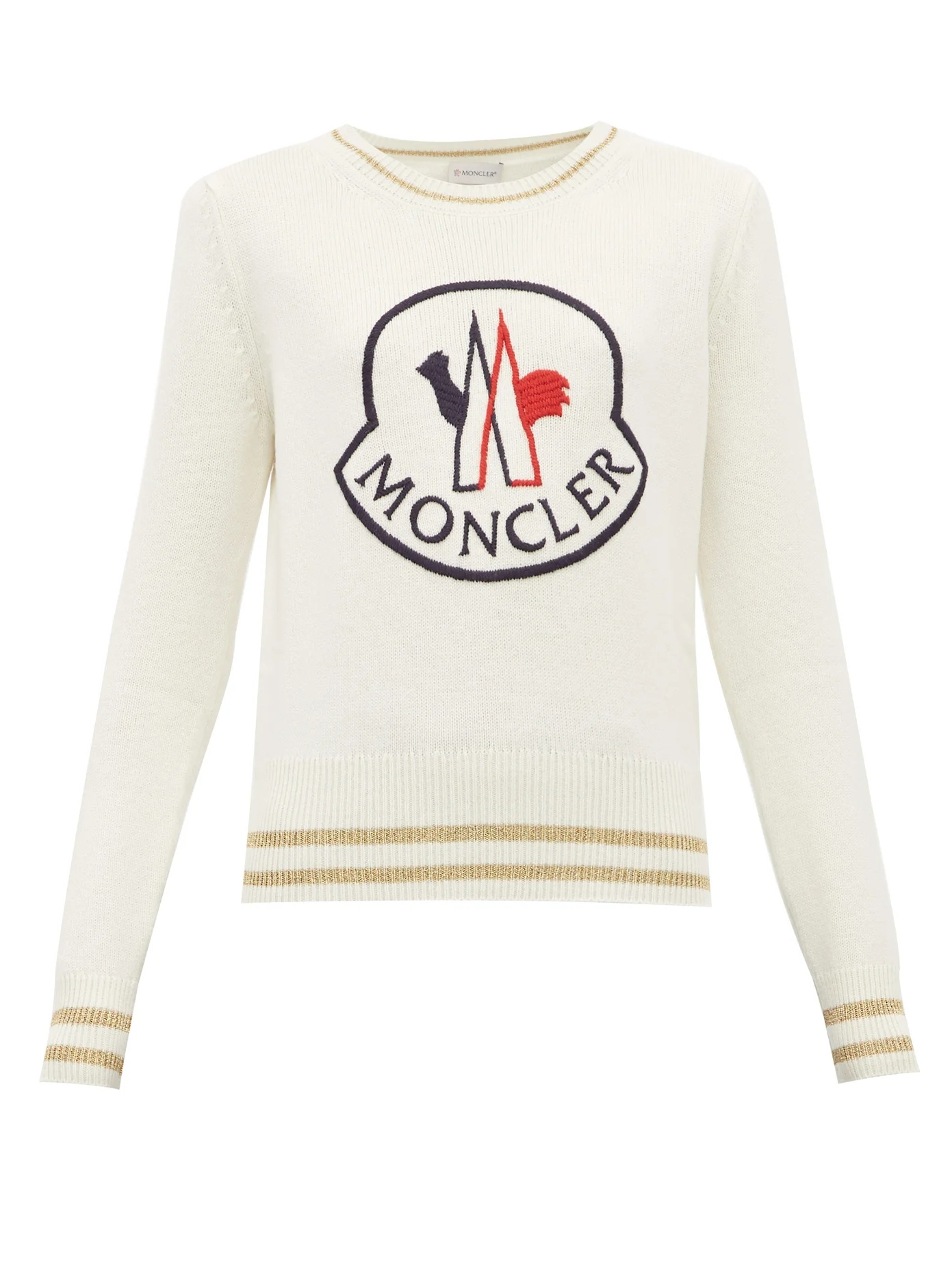 Logo-embroidered wool-blend sweater - 1