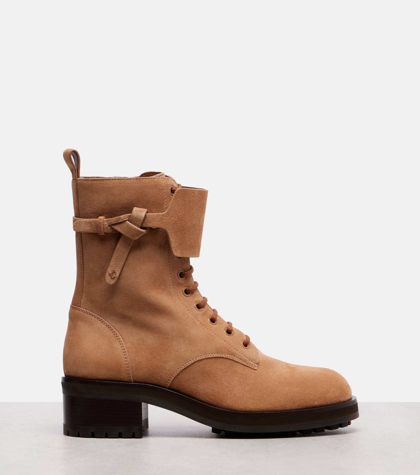 Rosabel knotted suede combat boots - 4