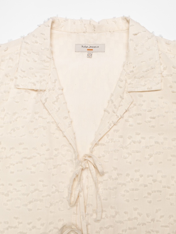 Moa Tie Fringe Shirt Offwhite - 3