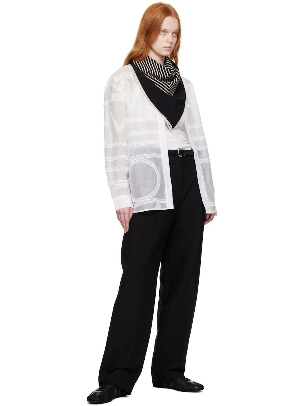 Black Swirl Suede Belt - 2