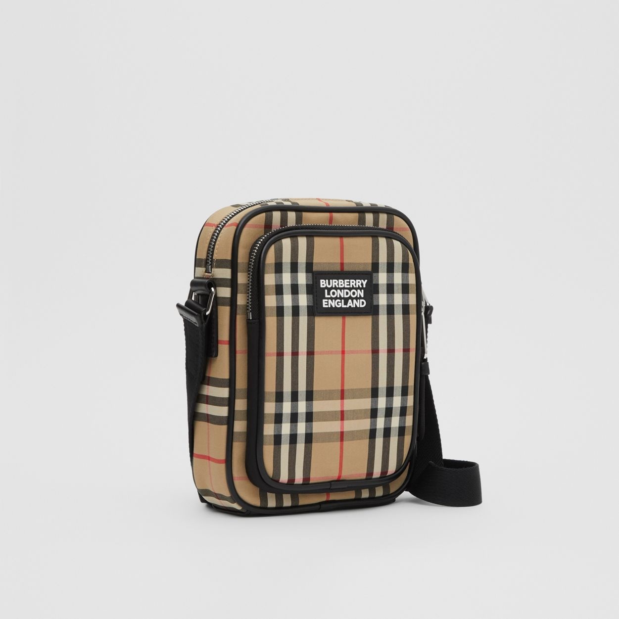 Vintage Check and Leather Crossbody Bag - 9