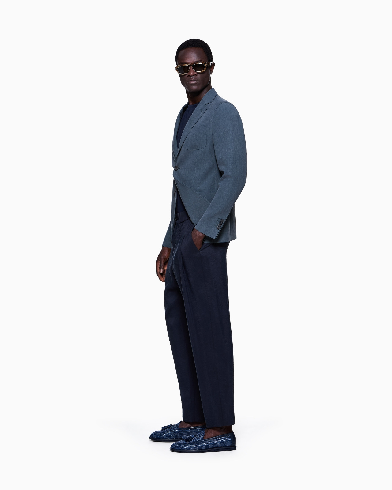 UPTON LINE SINGLE-BREASTED JACKET IN LINEN CANVAS - 2