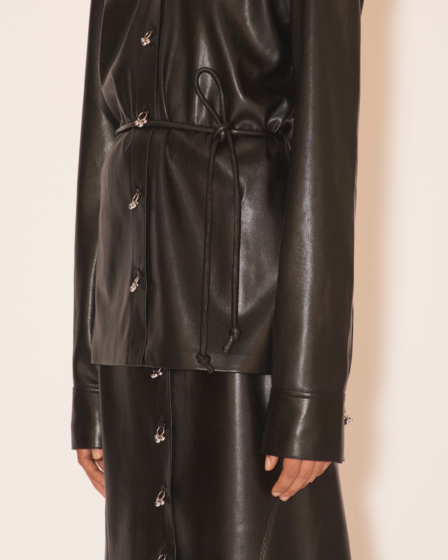 ELIDA - OKOBOR™ alt-leather shirt - Black - 2
