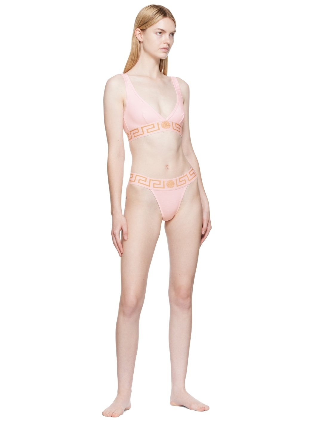 Pink Greca Border Bralette - 4