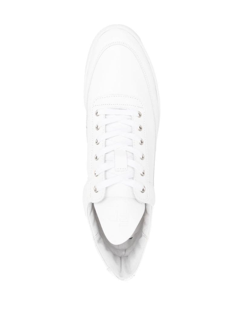 logo-embossed lace-up sneakers - 4