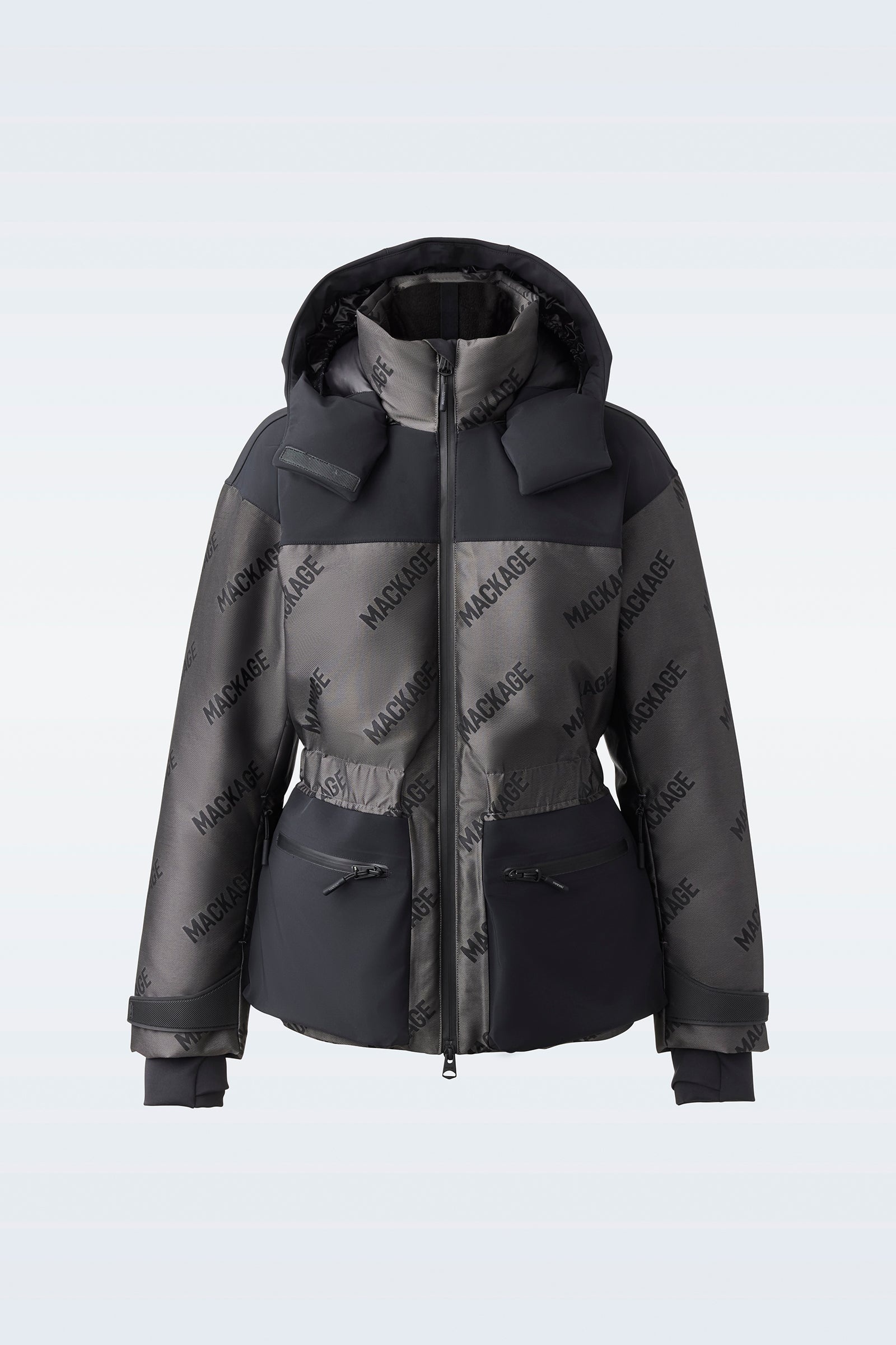 NIXIE-JMG Stretch down ski jacket with jacquard logo pattern - 1