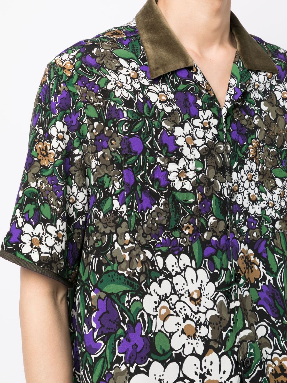 floral-print short-sleeve shirt - 5