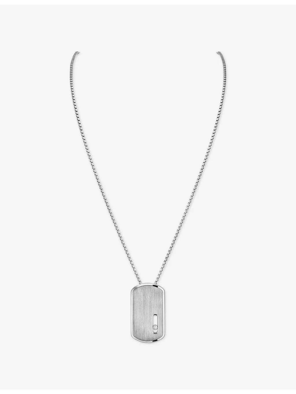 Move Large Titanium And 0.14ct Diamond Pendant Necklace - 1