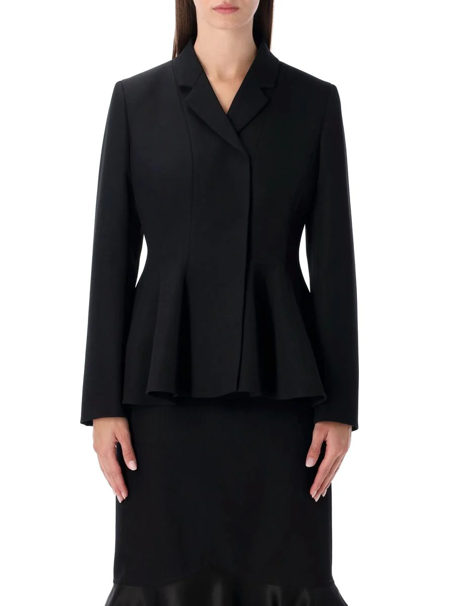 Fendi Black Wool Tailored Peplum Jacket - 1