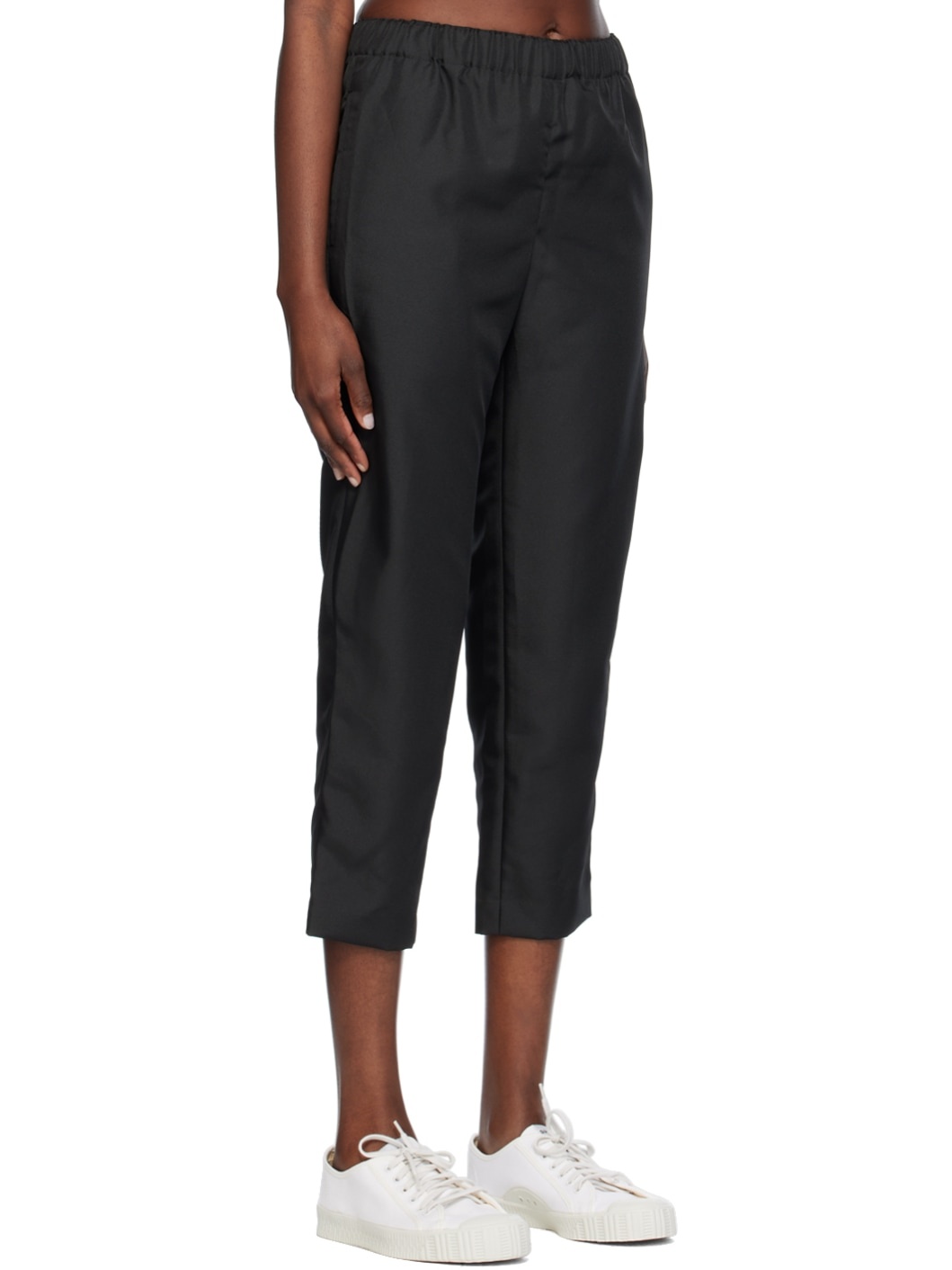 Black Garment-Washed Trousers - 2