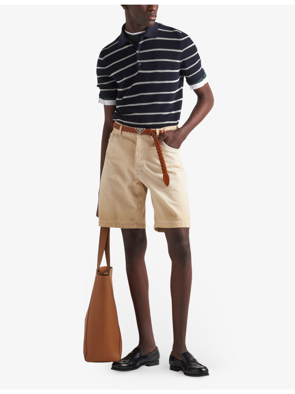 Brand-plaque faded-wash denim shorts - 2