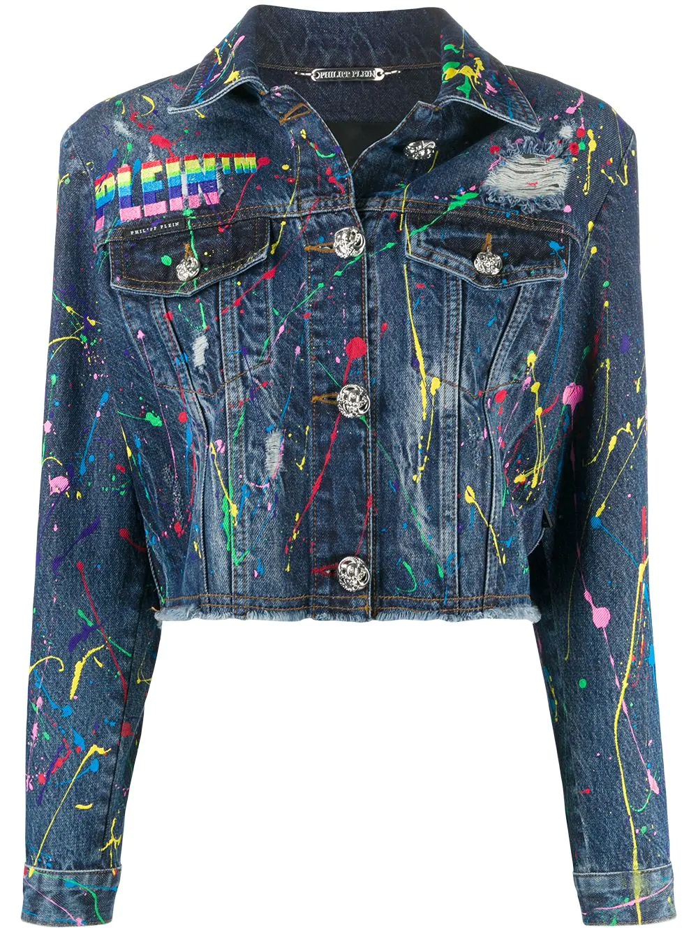 Look At Me skull denim jacket - 1