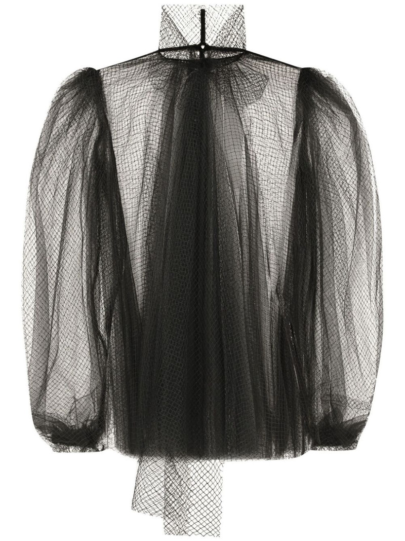 pussy-bow mesh blouse 1