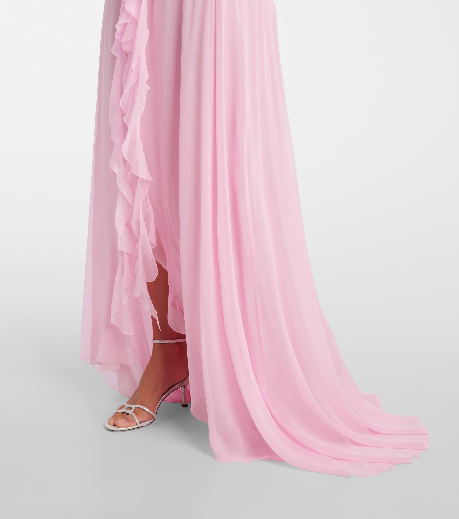 Ruffled silk georgette maxi dress - 6