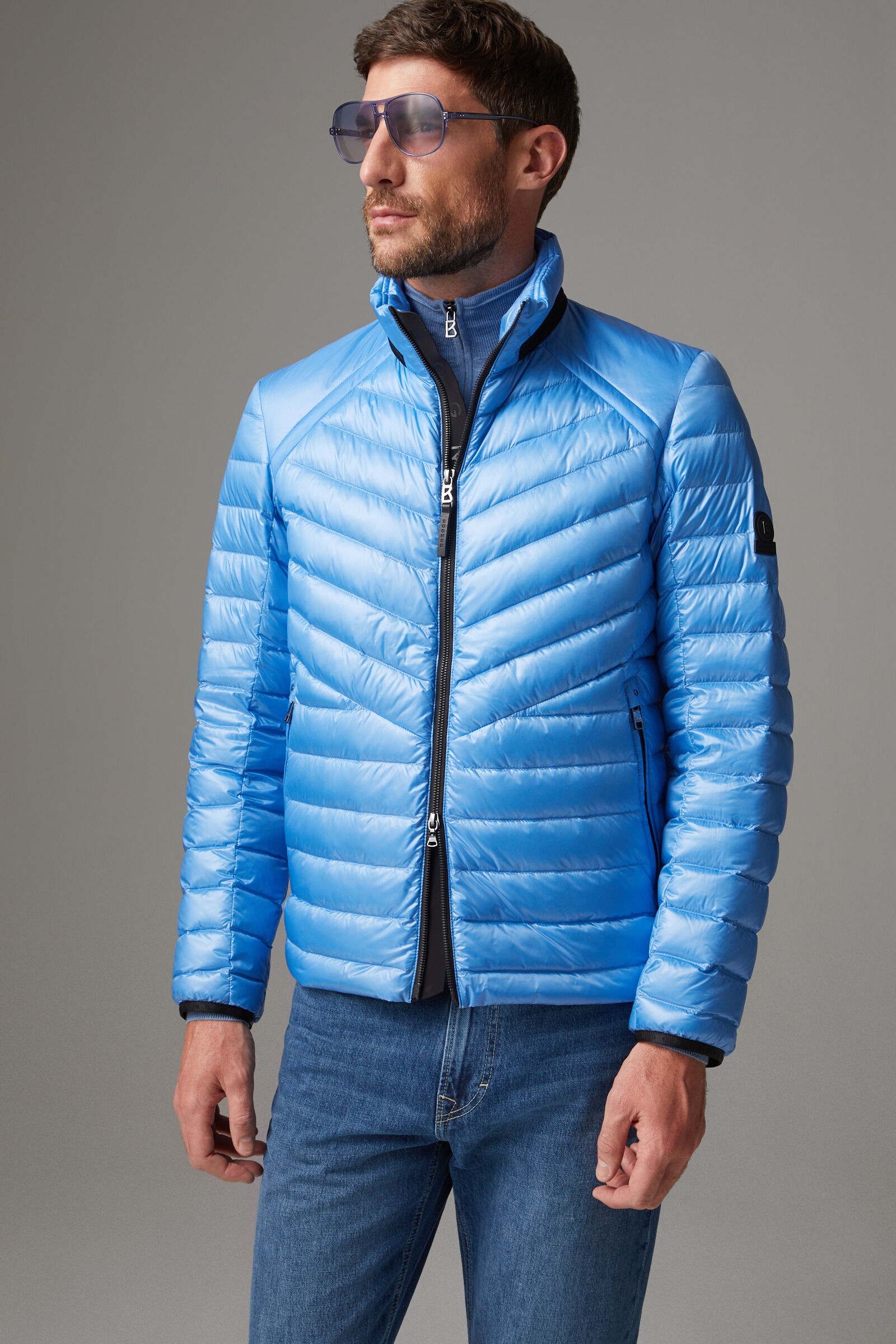 Liman lightweight down jacket in Ice blue - 2