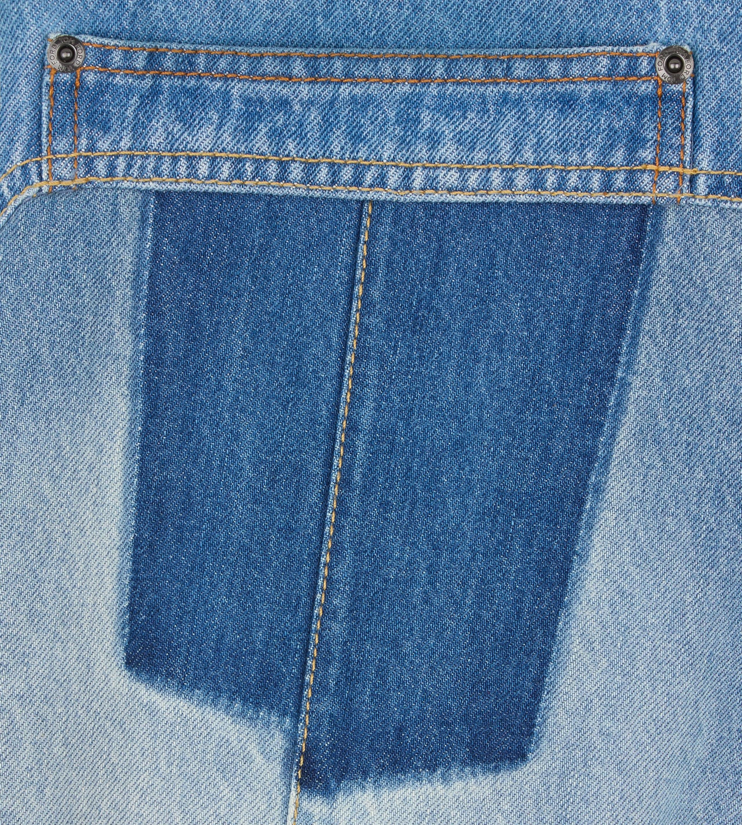 VINTAGE PATCHWORK DENIM WIDE LEG PANTS - 3