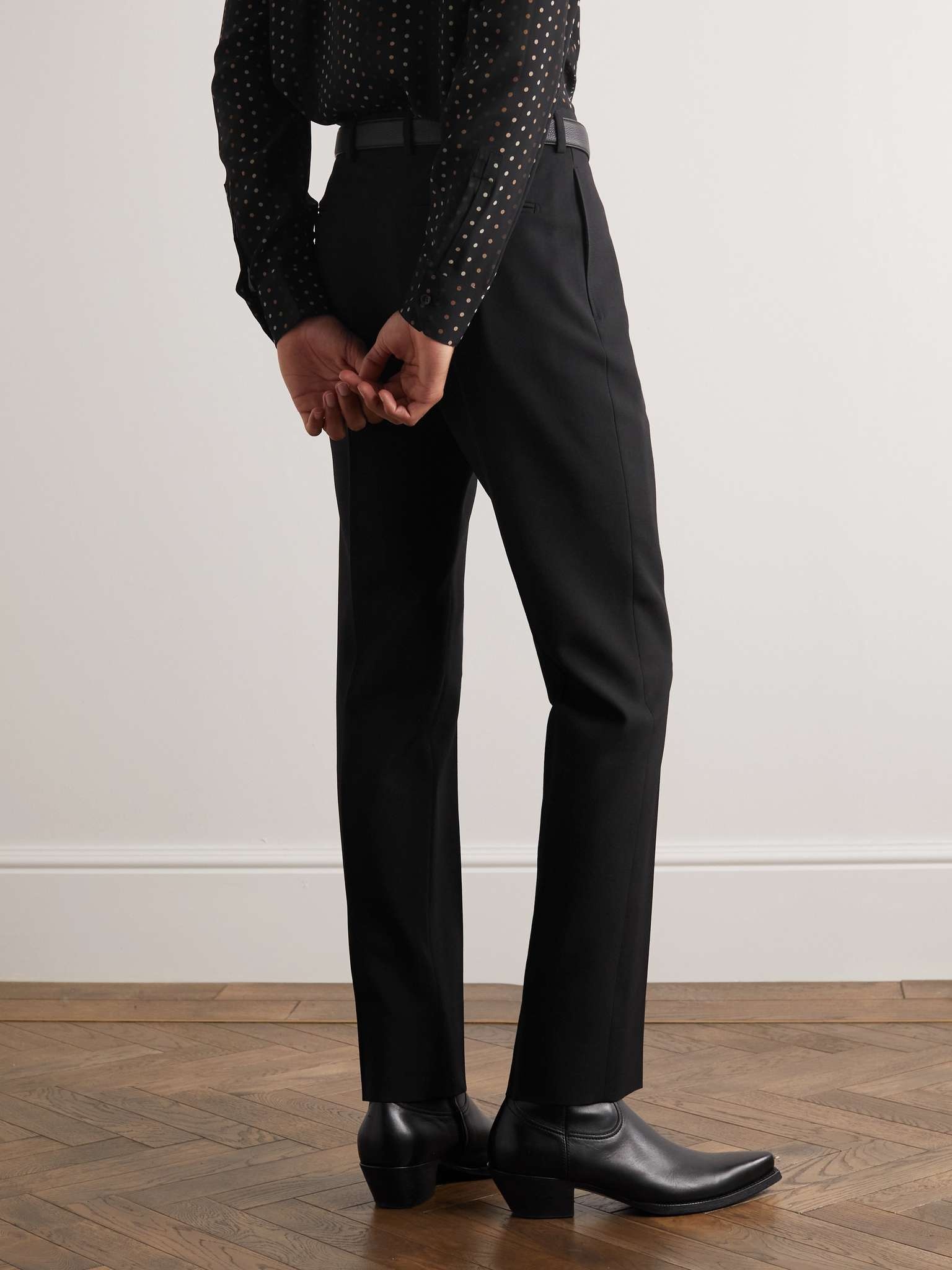 Straight-Leg Pleated Wool-Gabardine Trousers - 4