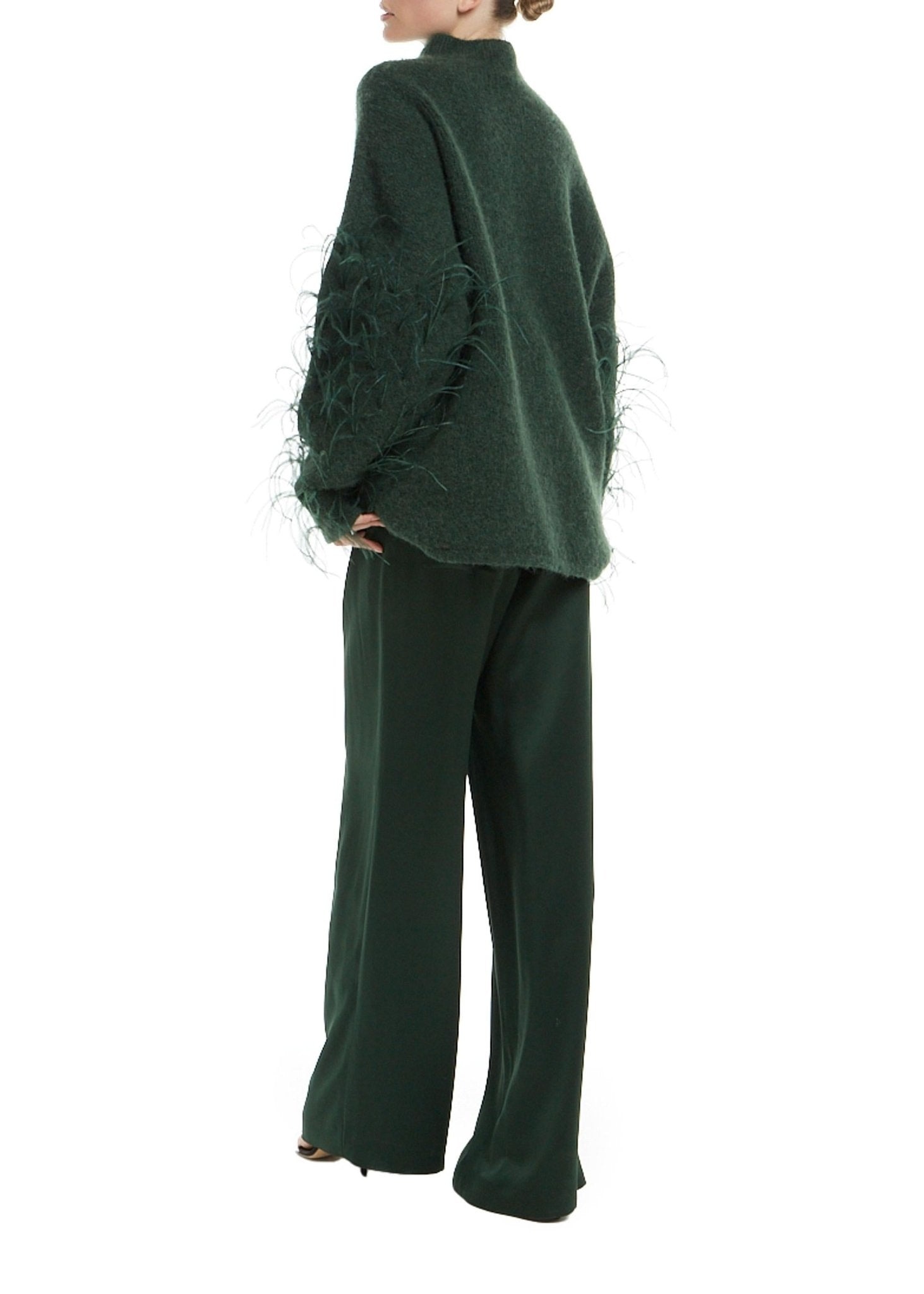 Alpaca Silk Turtleneck With Feathers - 4