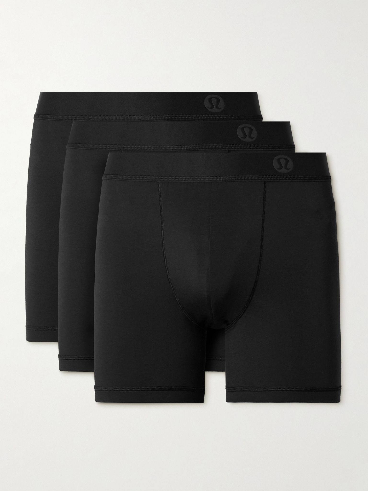 Always in Motion Three-Pack Stretch-Modal Jersey Boxer Briefs Black - 1