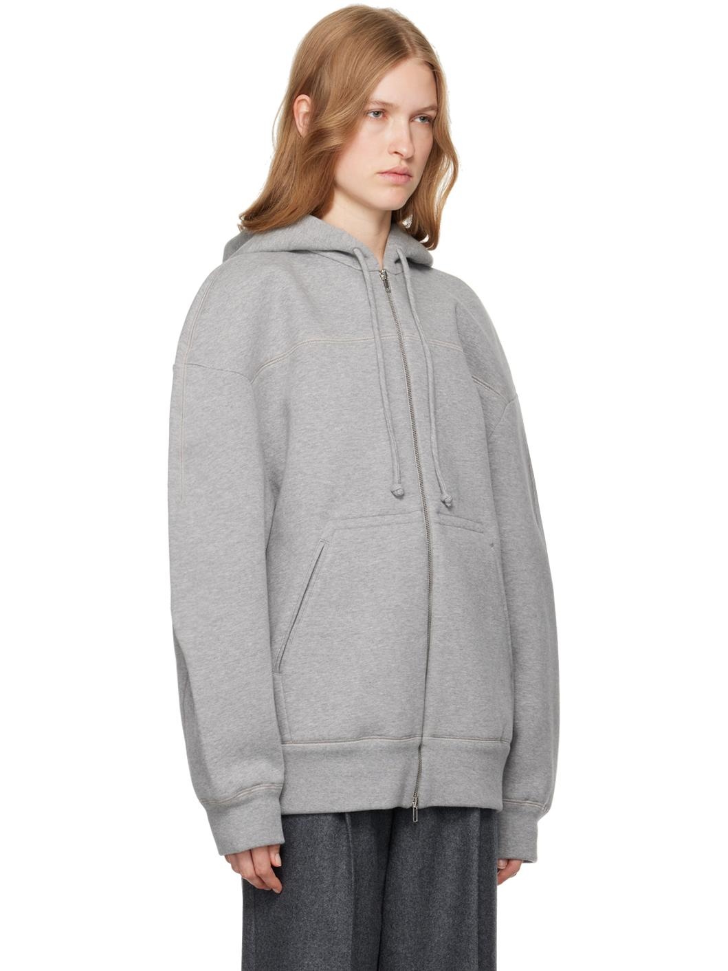 Gray Bonded Jersey Hoodie - 2