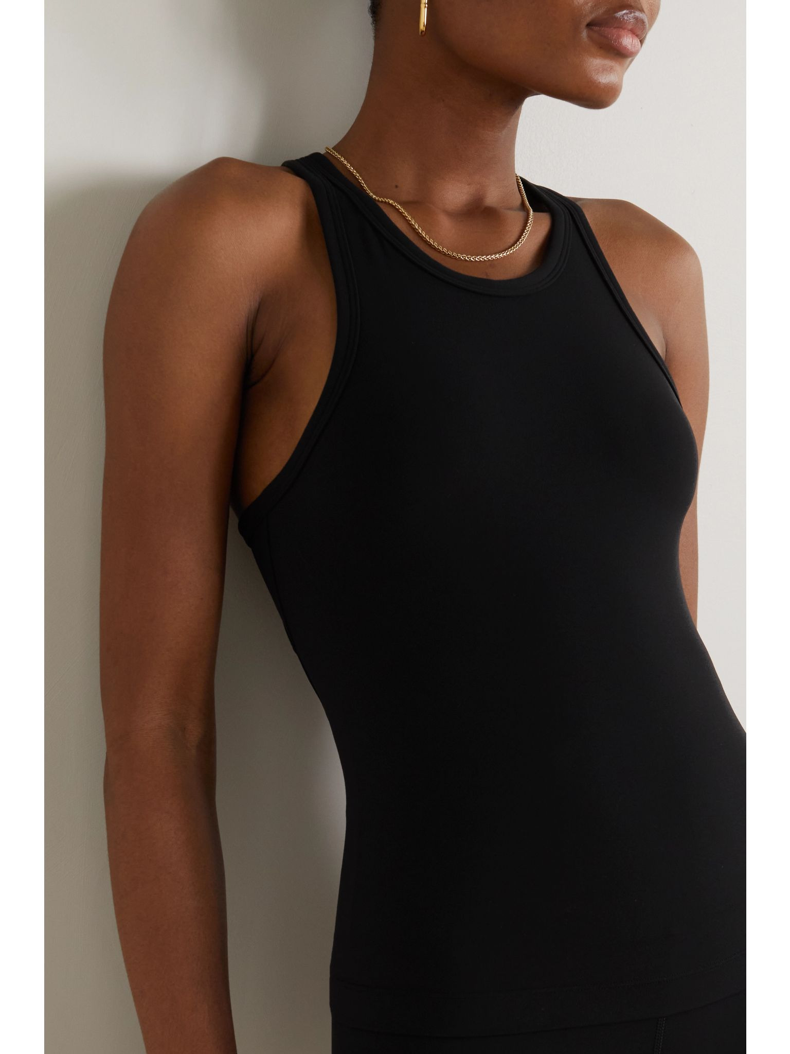 Align™ Waist-Length Racerback Nulu™ tank Black - 3