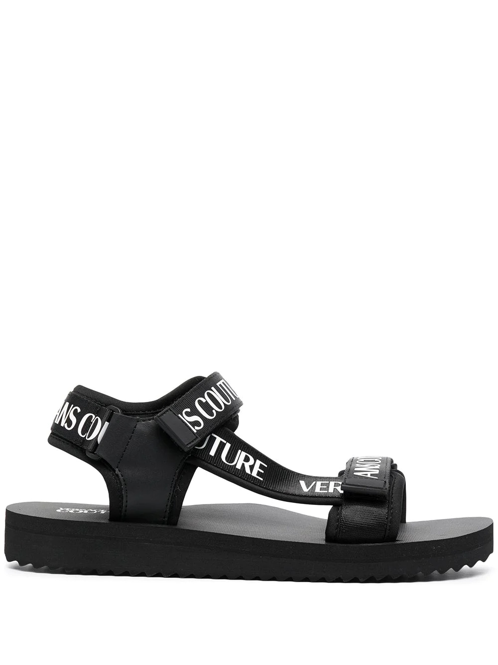 logo-print flat sandals - 1