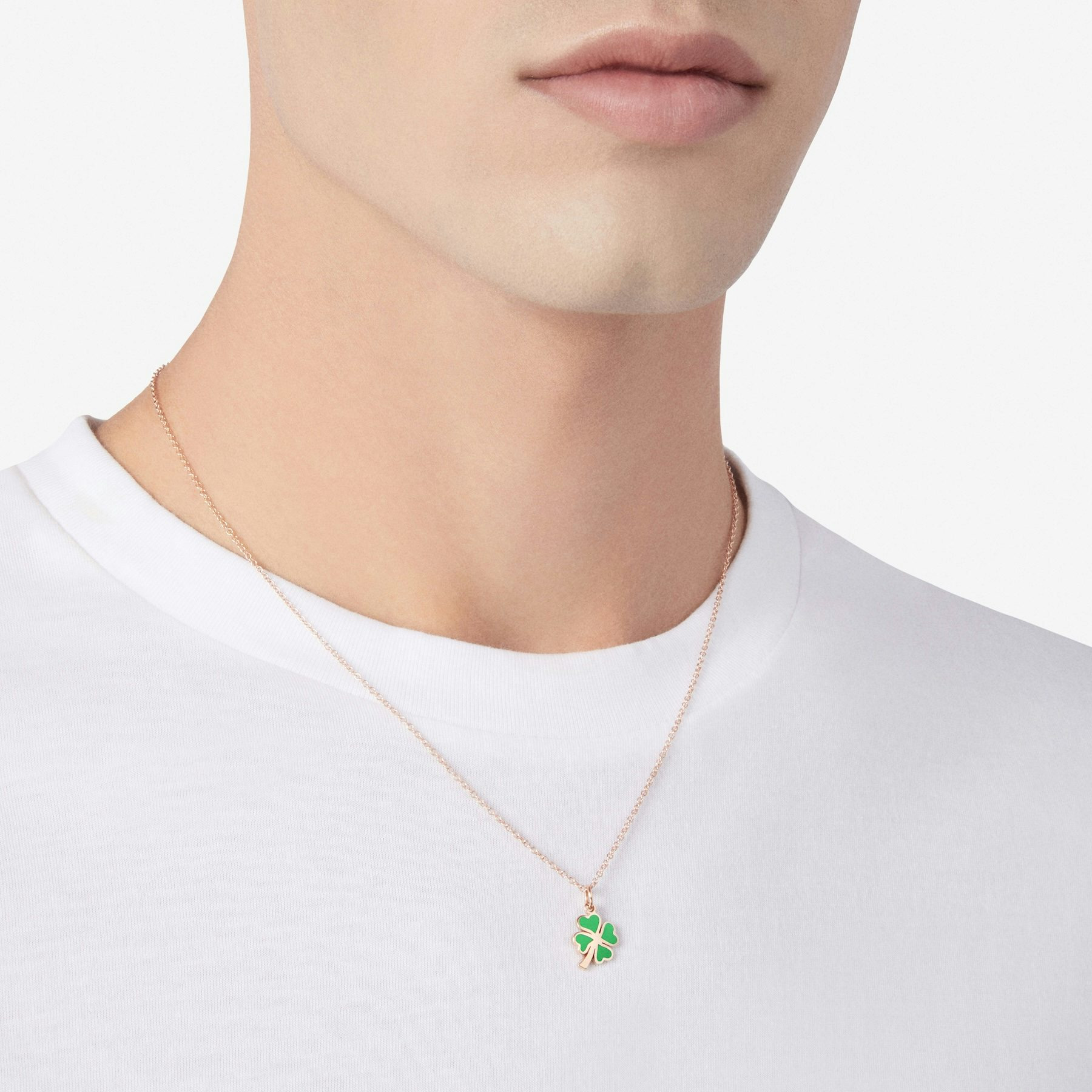 ROSE GOLD & ENAMEL FOUR LEAF CLOVER CHARM - 4