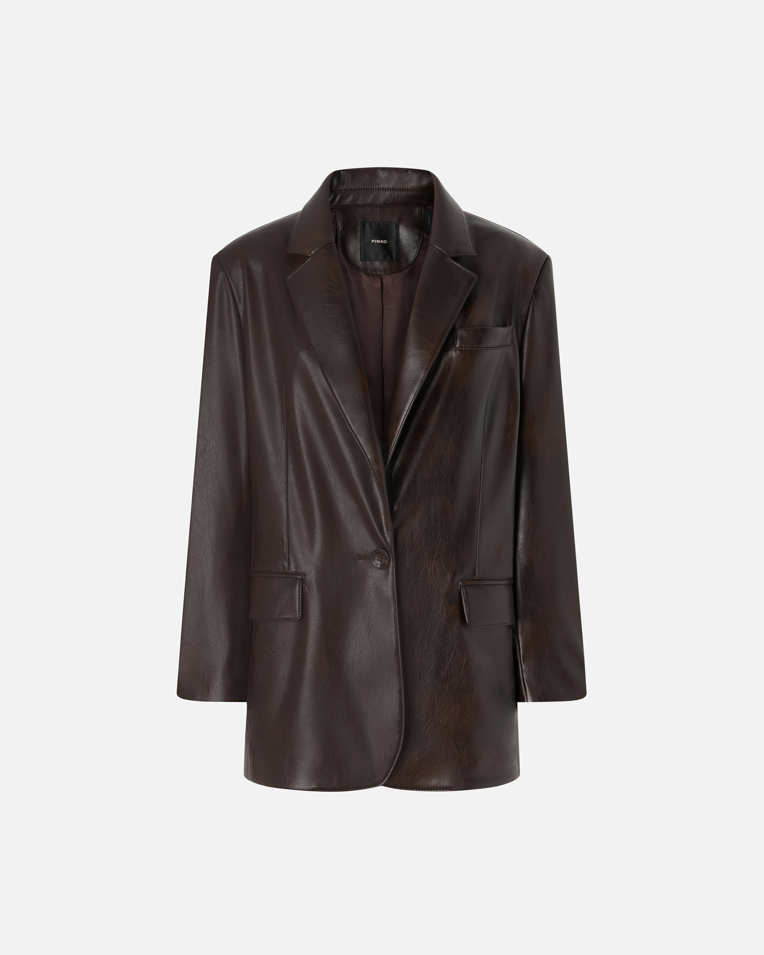 LEATHER-EFFECT CLASSIC BLAZER - 1