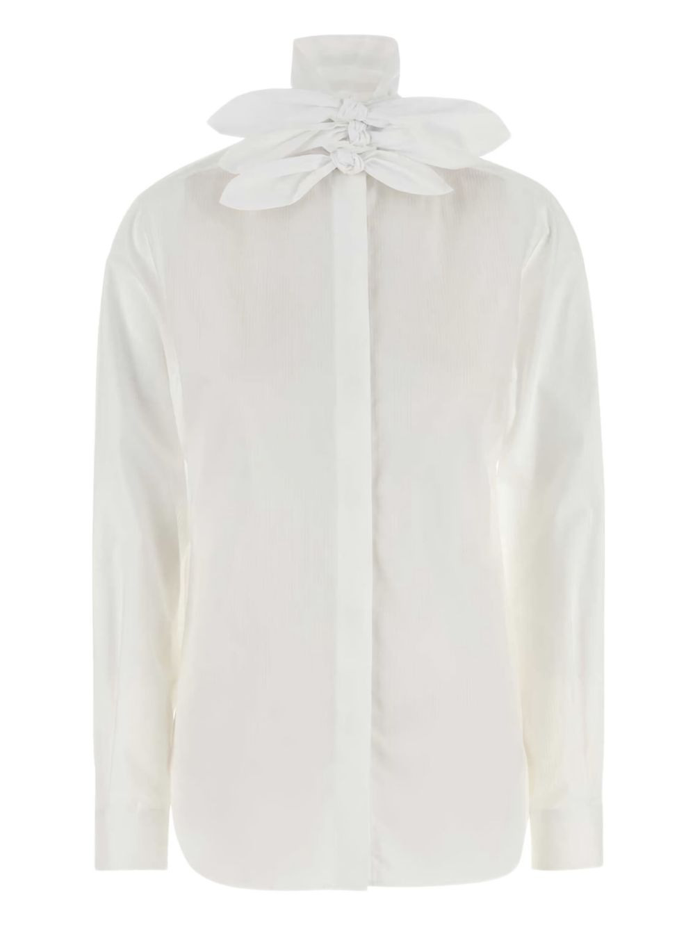 bow-detail cotton shirt - 1